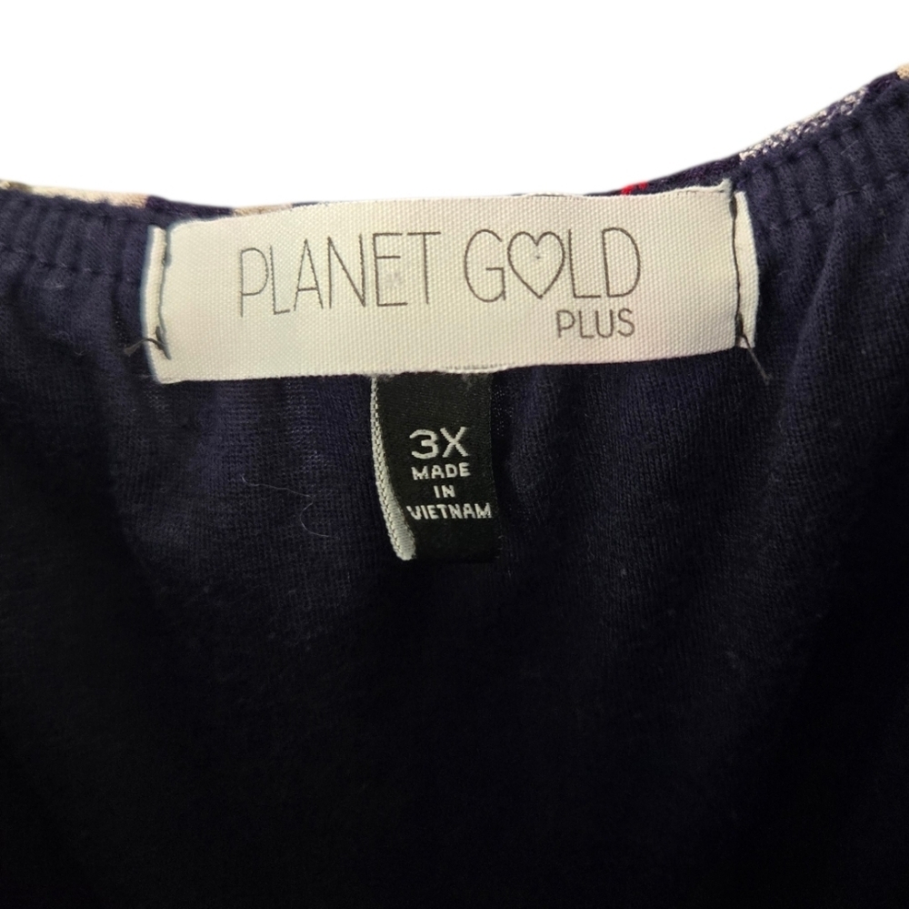 Planet Gold Striped Jumpsuit with Adjustable Straps Size 3x - Picture 2 of 6